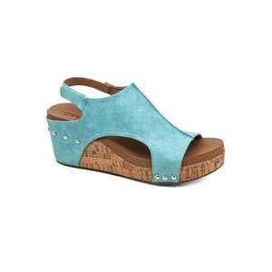 NEW CORKYS FOOTWEAR women's carley sandal in teal
